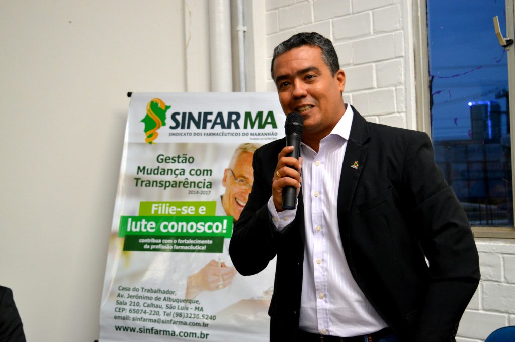 Vice-Presidente do SINFARMA e Diretor da FENAFAR Luciano Mamede falando das metas da gestão 2017-2019.