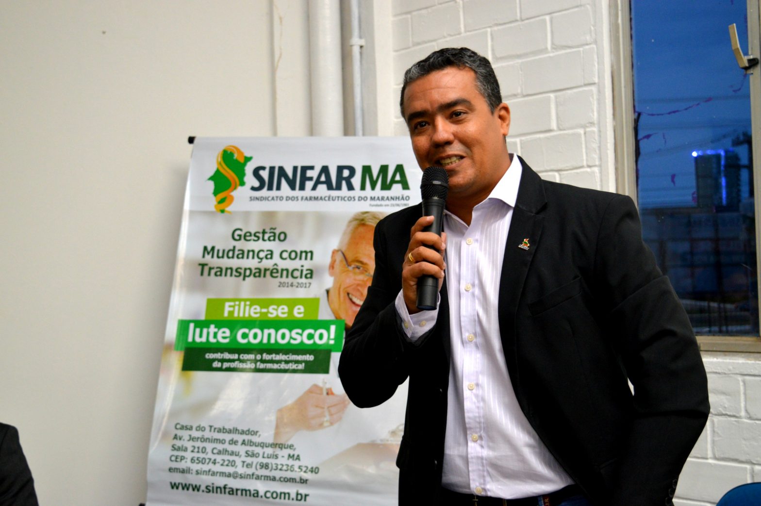 Vice-Presidente do SINFARMA e Diretor da FENAFAR Luciano Mamede falando das metas da gestão 2017-2019.